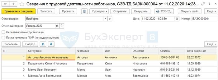 Необходимость заполнения  «Кода выполняемой функции» при подаче СЗВ-ТД от внутренних совместителей